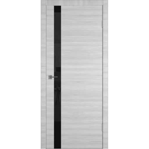 Дверь межкомнатная ВФД Solo Stone oak, стекло черное "Black Gloss"